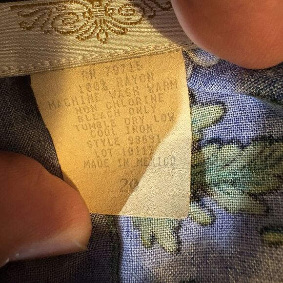 Vintage Bentley Plus Women's 20 Boho Rayon Button-Up Shirt Floral Festival Top - Picture 12 of 16